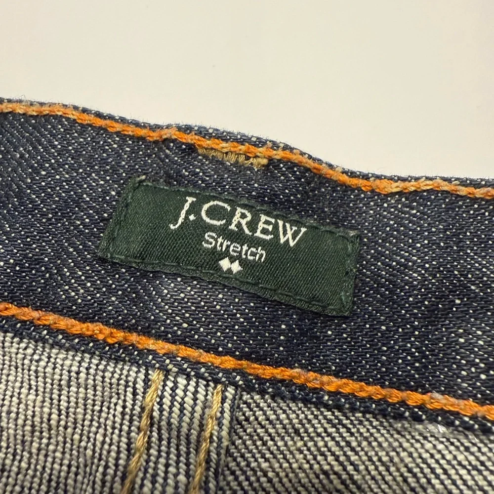 J. Crew Factory Shorts Mid Rise Stretch Hipslung Dark Blue Denim Cuffed EUC - Picture 6 of 13